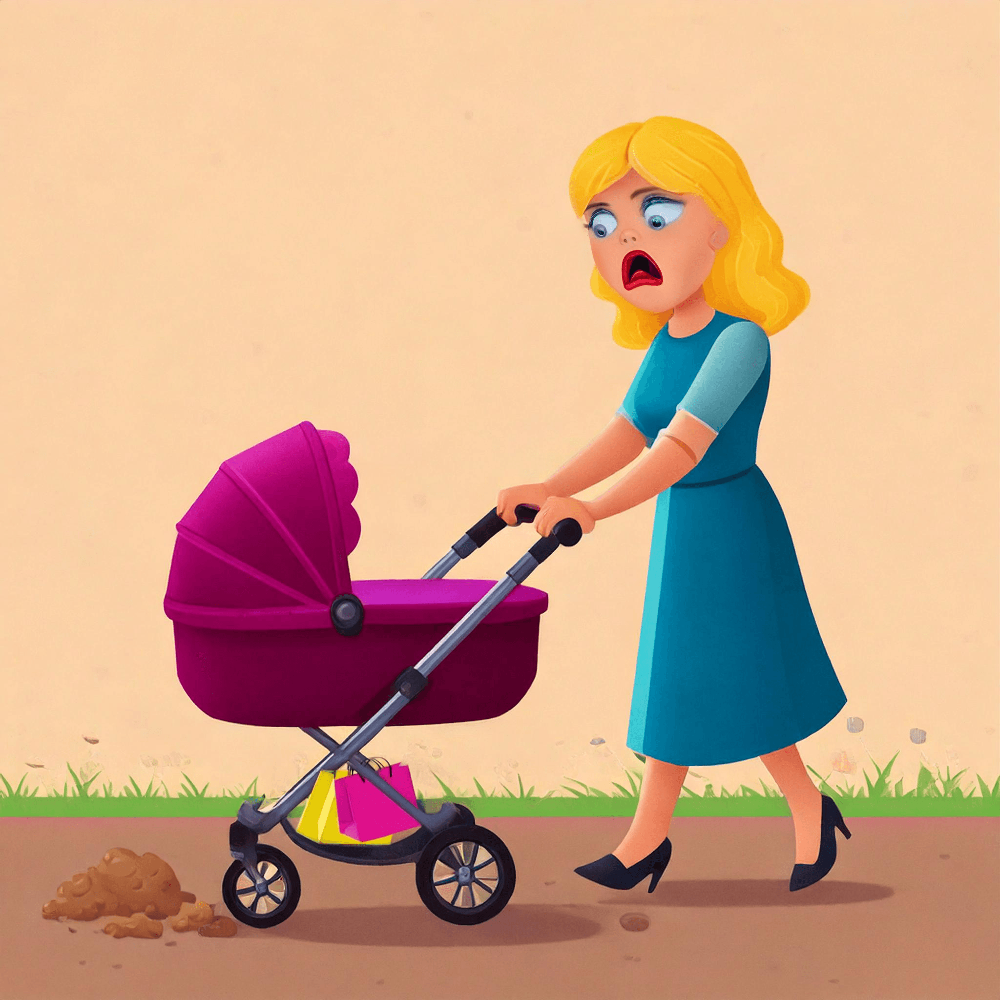 buggy accident with shopping